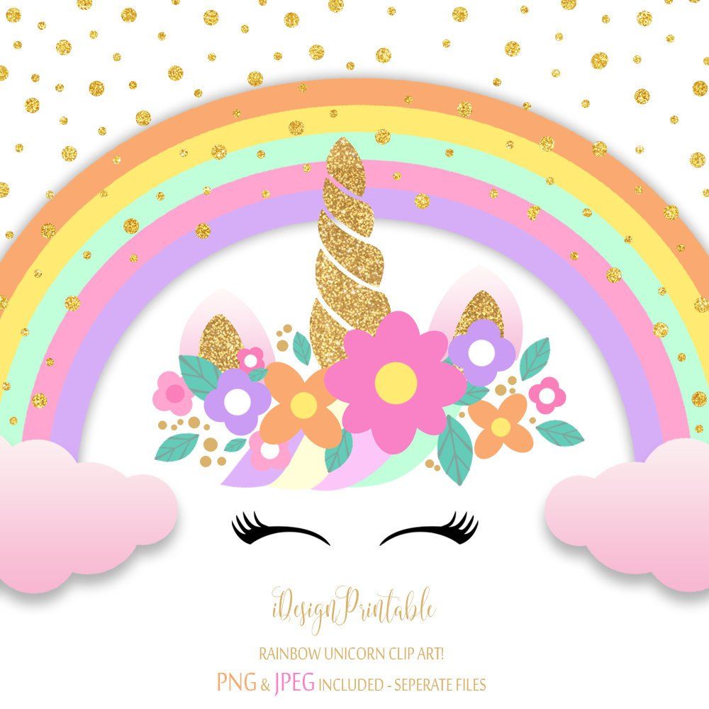 Detail Unicorn And Rainbow Clipart Nomer 20