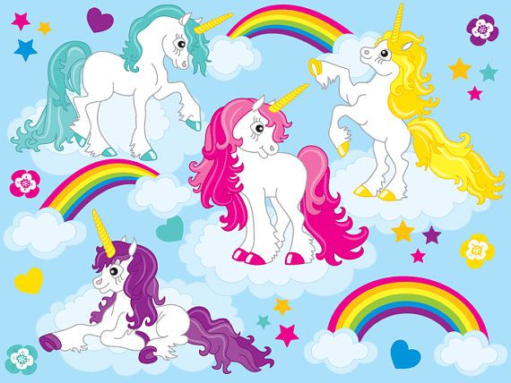 Detail Unicorn And Rainbow Clipart Nomer 27