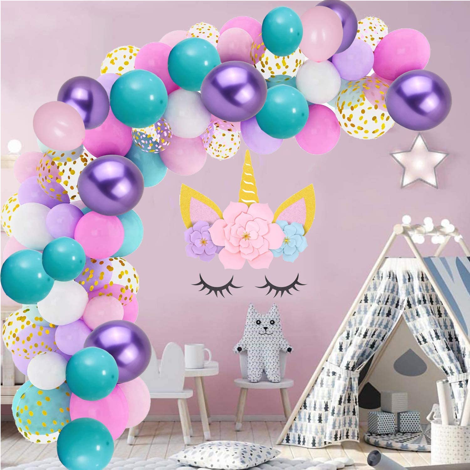 Detail Unicorn Balloon Garland Kit Nomer 2