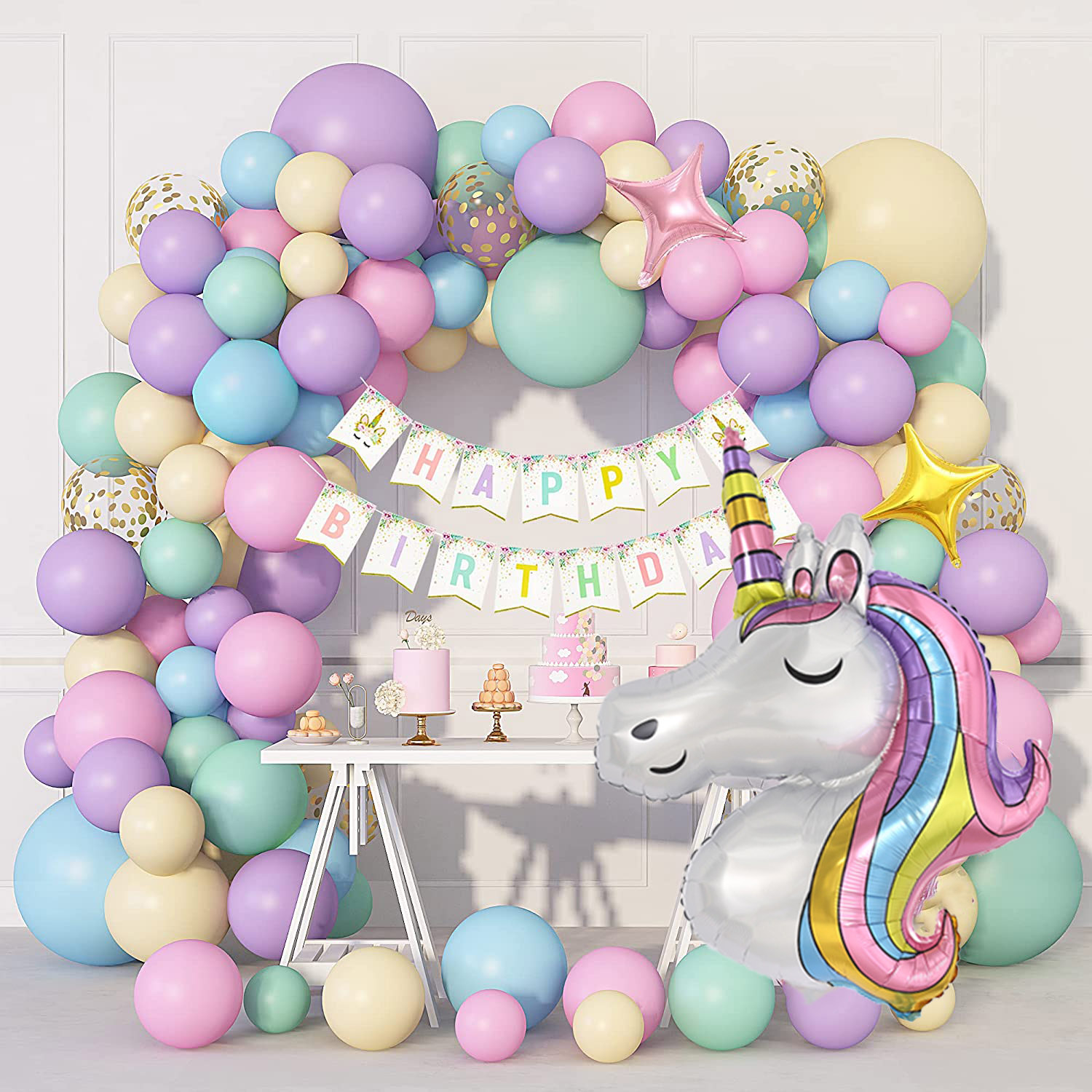 Detail Unicorn Balloon Garland Kit Nomer 12