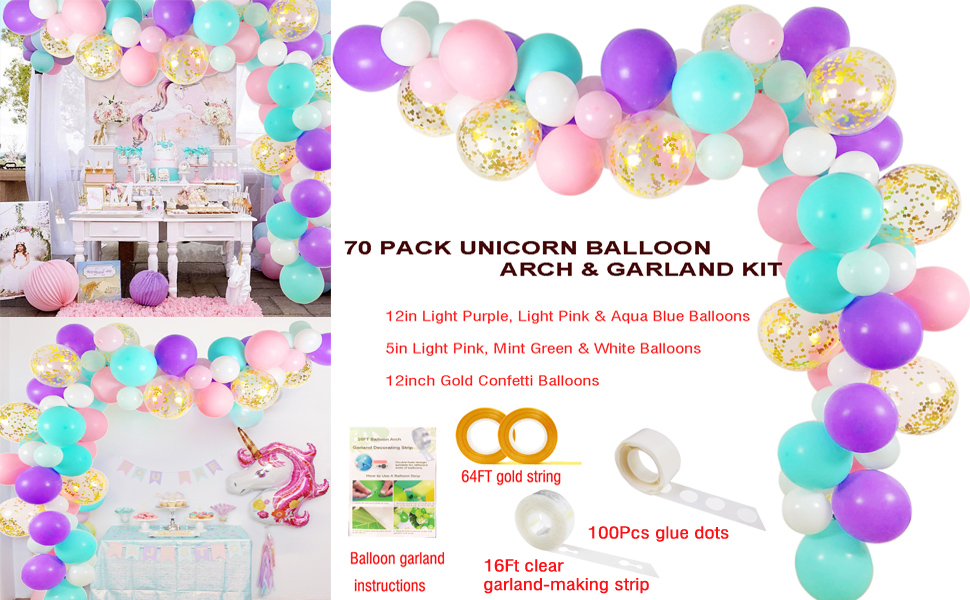 Detail Unicorn Balloon Garland Kit Nomer 28