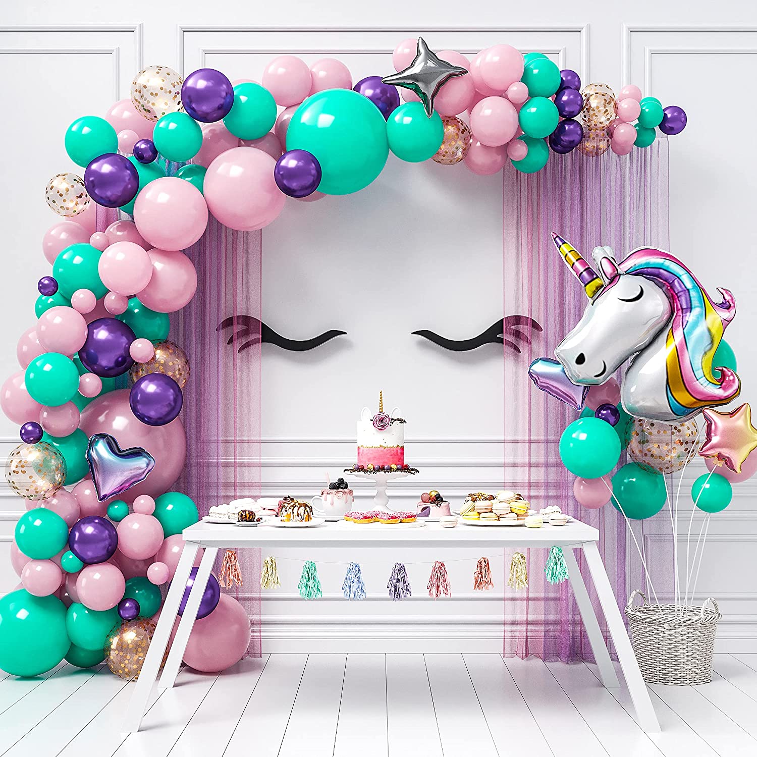 Detail Unicorn Balloon Garland Kit Nomer 38