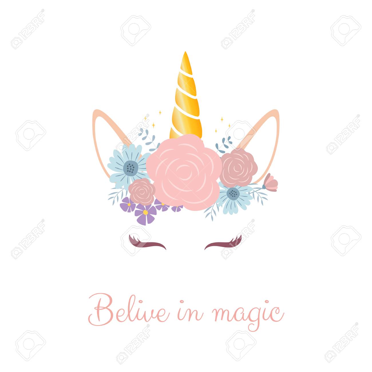 Detail Unicorn Flower Crown Clipart Nomer 13