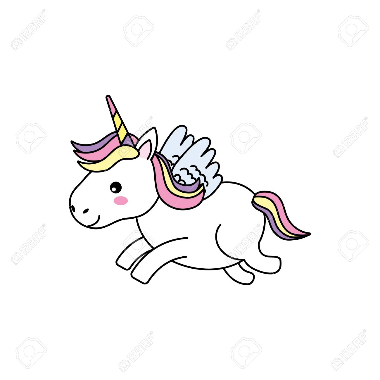 Unicorn With Wings Clipart - KibrisPDR