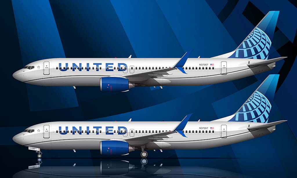 Detail United Continental Livery Nomer 42