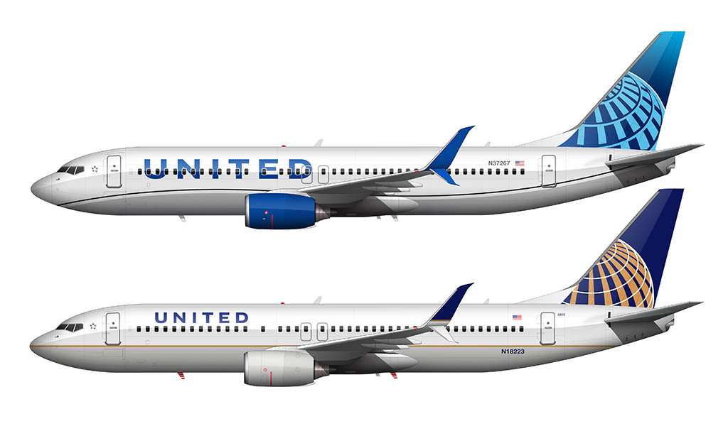 Detail United Continental Livery Nomer 8