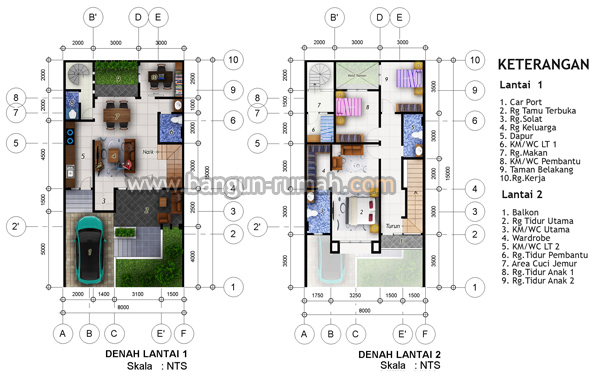 Detail Rumah 2 Lantai 8x15 Nomer 48