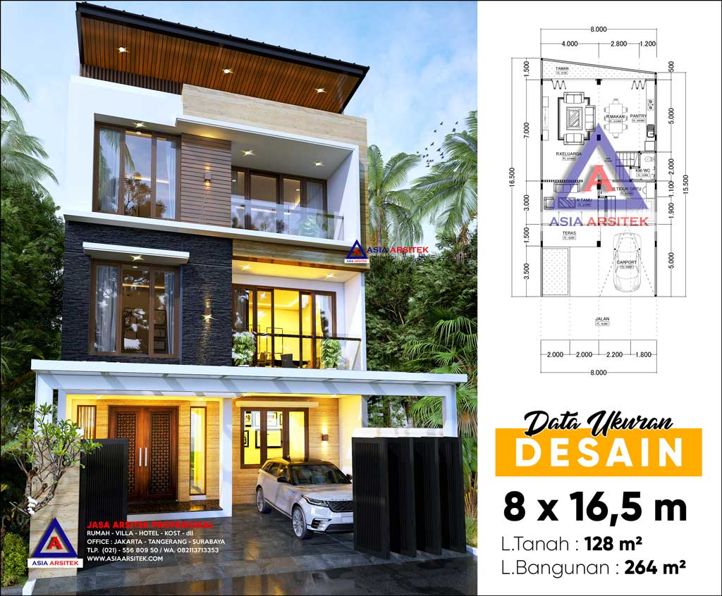 Detail Rumah 3 Lantai Minimalis Modern Nomer 57