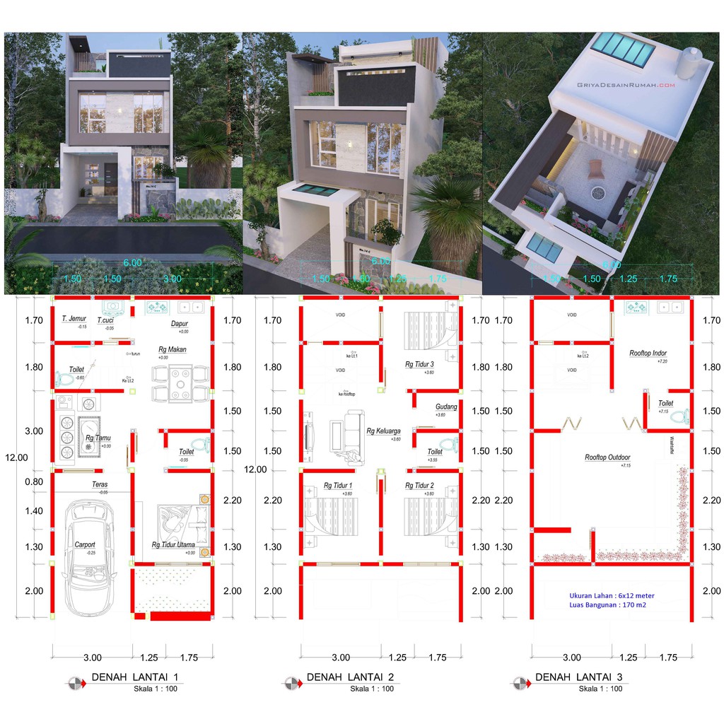 Detail Rumah 3 Meter Nomer 17