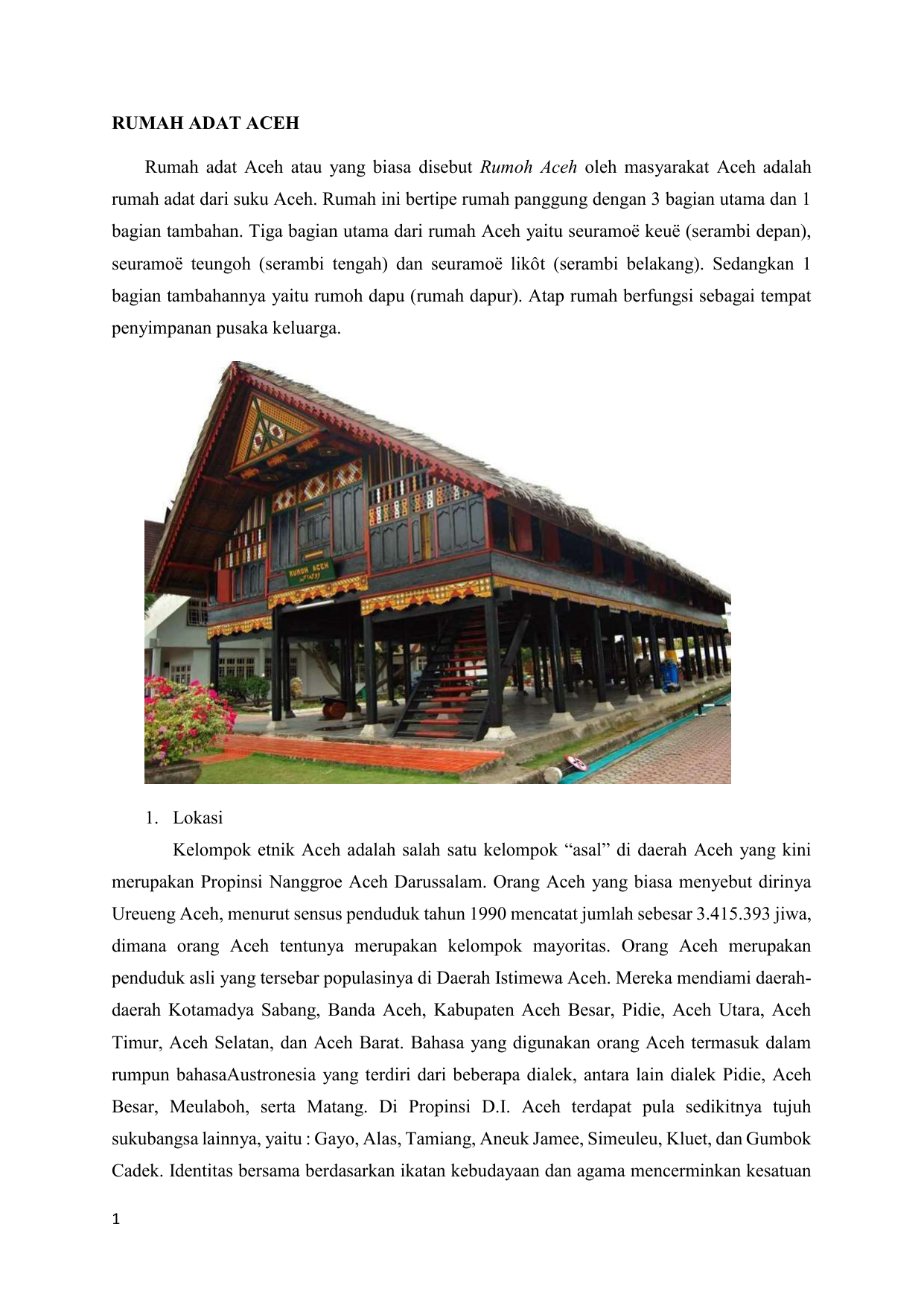 Detail Rumah Adat Aceh Tamiang Nomer 25