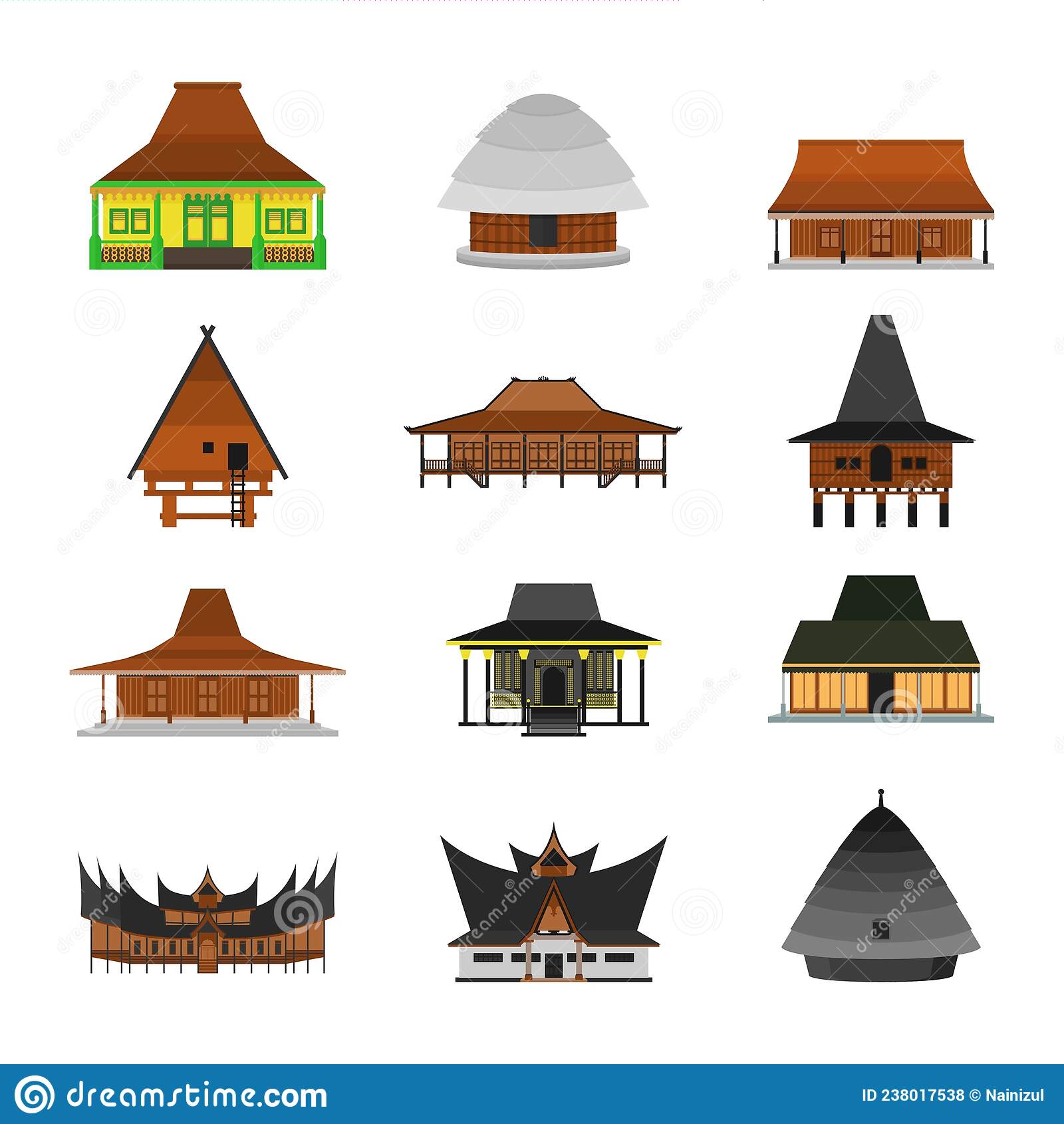 Detail Rumah Adat Batak Vector Nomer 8