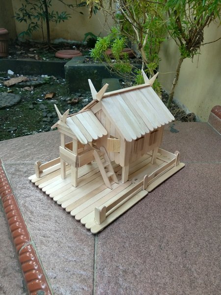 Detail Rumah Adat Dari Stik Es Krim Nomer 41