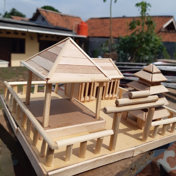 Detail Rumah Adat Dari Stik Es Krim Koleksi Nomer 43