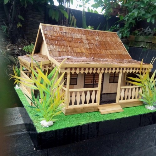 Detail Rumah Adat Dari Stik Es Krim Koleksi Nomer 7