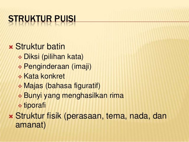 Detail Unsur Fisik Puisi Nomer 17