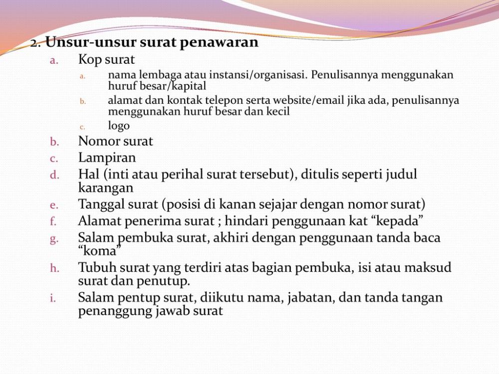 Unsur Surat Penawaran - KibrisPDR