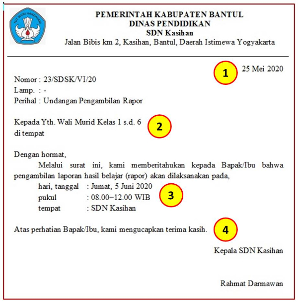 Detail Unsur Unsur Surat Resmi Nomer 19