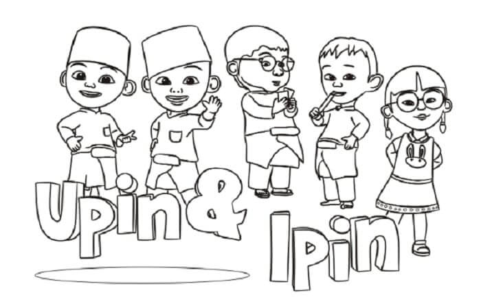 Detail Upin Ipin Gambar Mewarnai Nomer 25