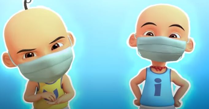 Detail Upin Ipin Pakai Masker Nomer 11