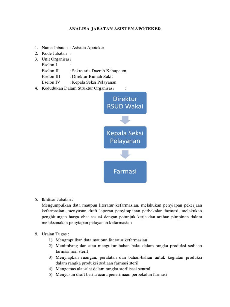 Detail Uraian Tugas Asisten Apoteker Di Rumah Sakit Nomer 11