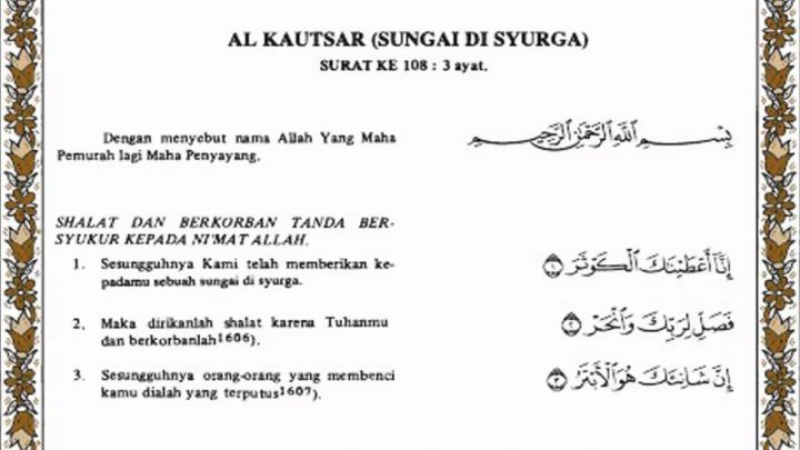 Urutan Surat Al Kautsar - KibrisPDR