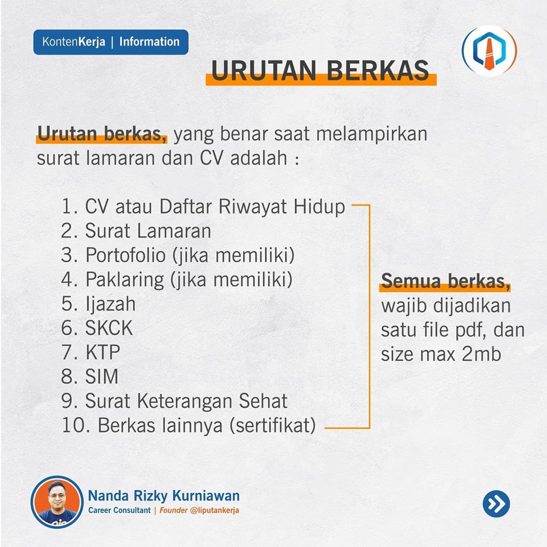 Detail Urutan Surat Lamaran Nomer 21