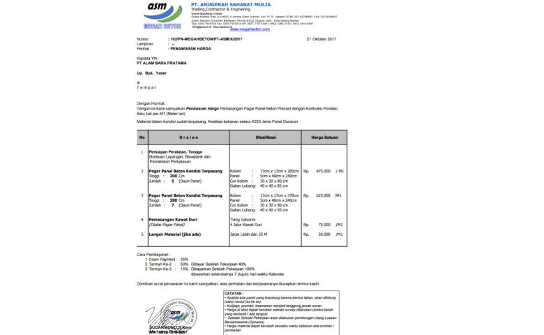 Detail Urutan Surat Penawaran Nomer 11