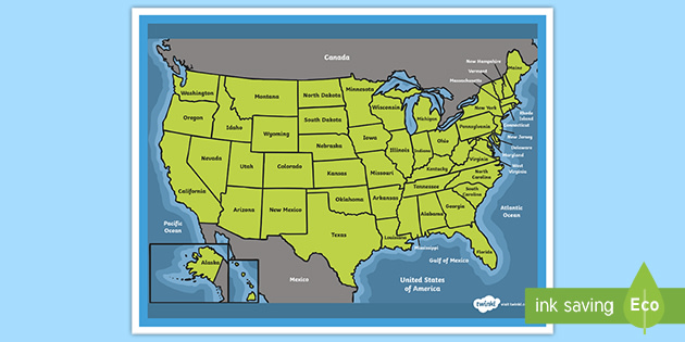 Detail Us Map Images With States Nomer 27