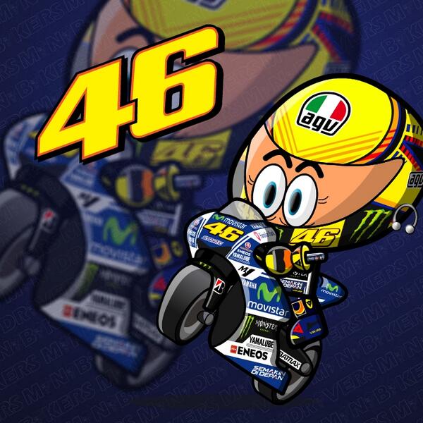 Detail Valentino Rossi Kartun Movistar Nomer 2