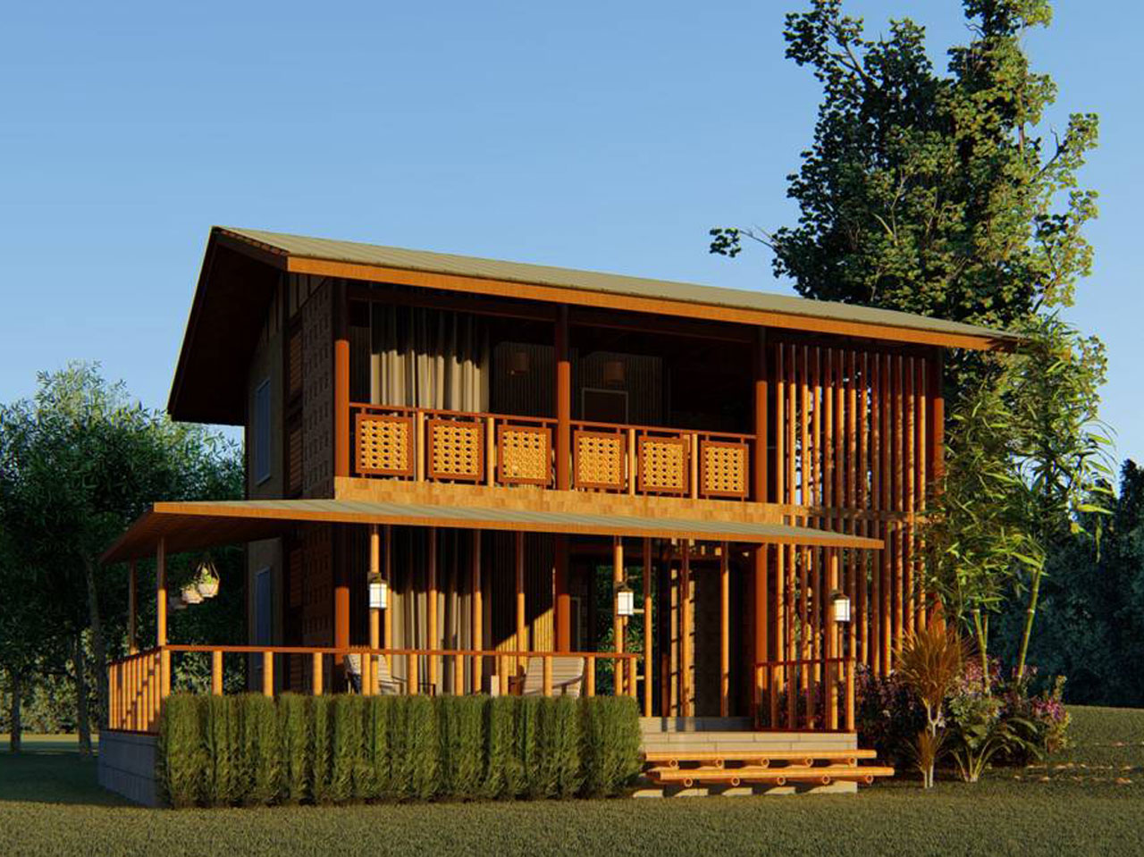 Detail Rumah Bilik Bambu Modern Nomer 29