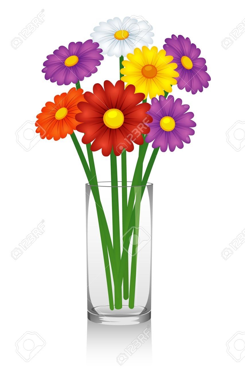 Detail Vase Of Flowers Clipart Nomer 4