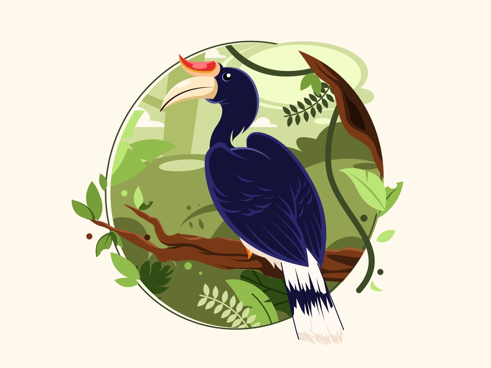 Detail Vector Burung Enggang Nomer 8