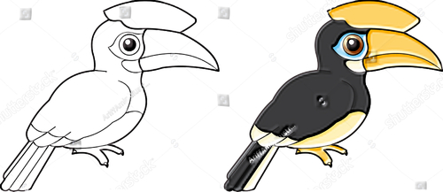 Download Vector Burung Enggang Nomer 10