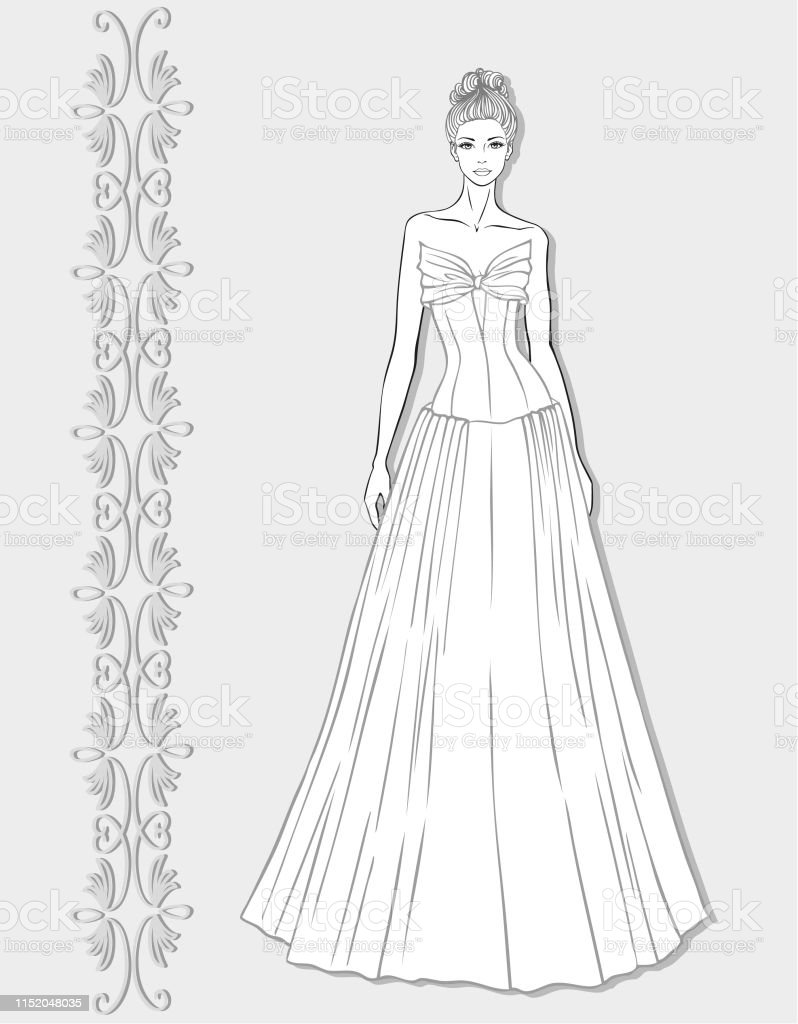 Detail Vector Gaun Pengantin Nomer 46