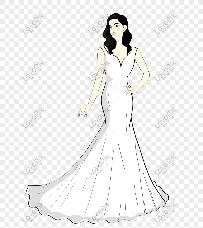 Detail Vector Gaun Pengantin Nomer 6