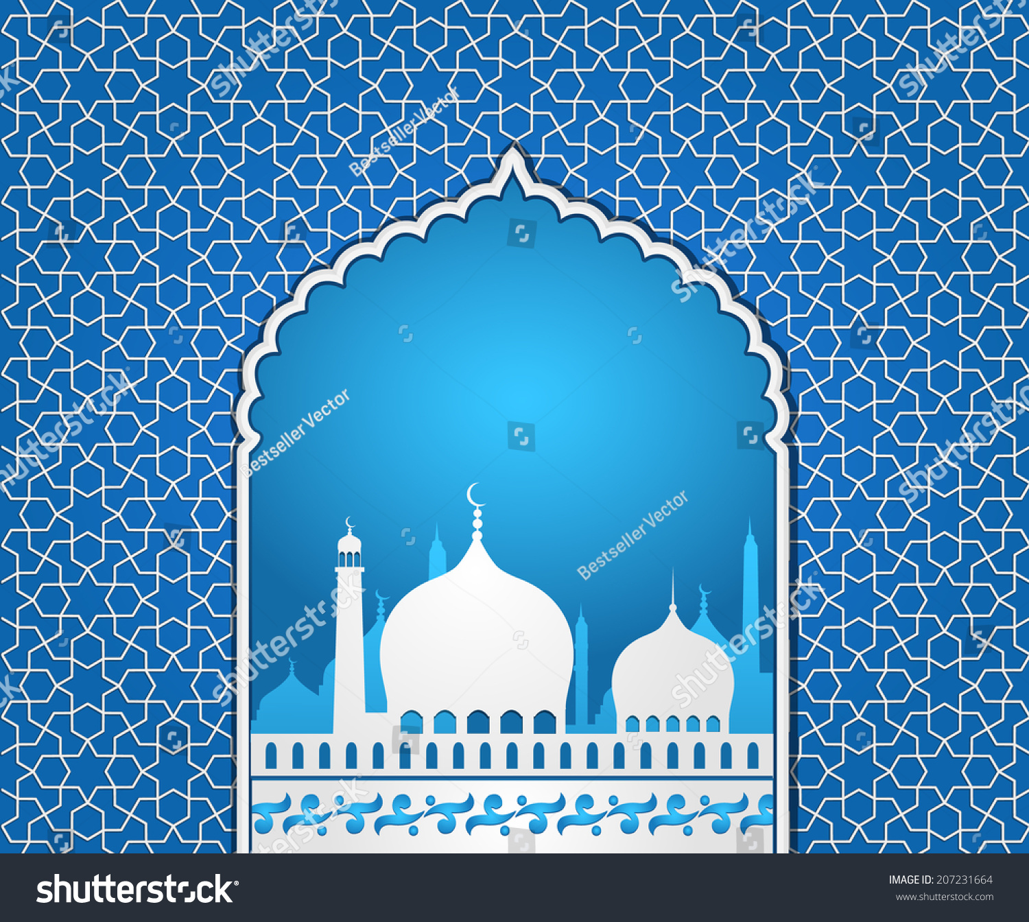 Detail Vector Islamic Blue Nomer 40