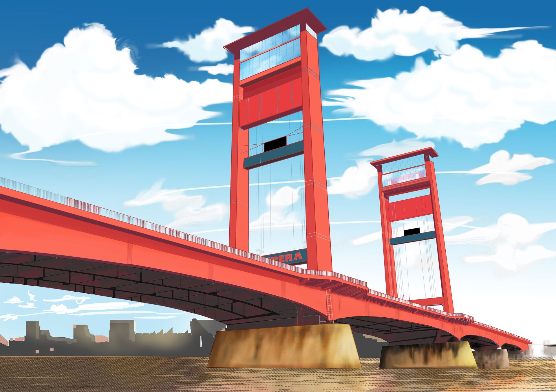 Detail Vector Jembatan Ampera Nomer 3