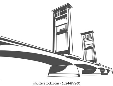 Detail Vector Jembatan Ampera Nomer 4