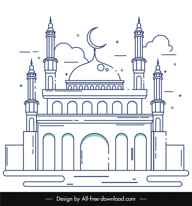 Detail Vector Masjid Free Download Nomer 43