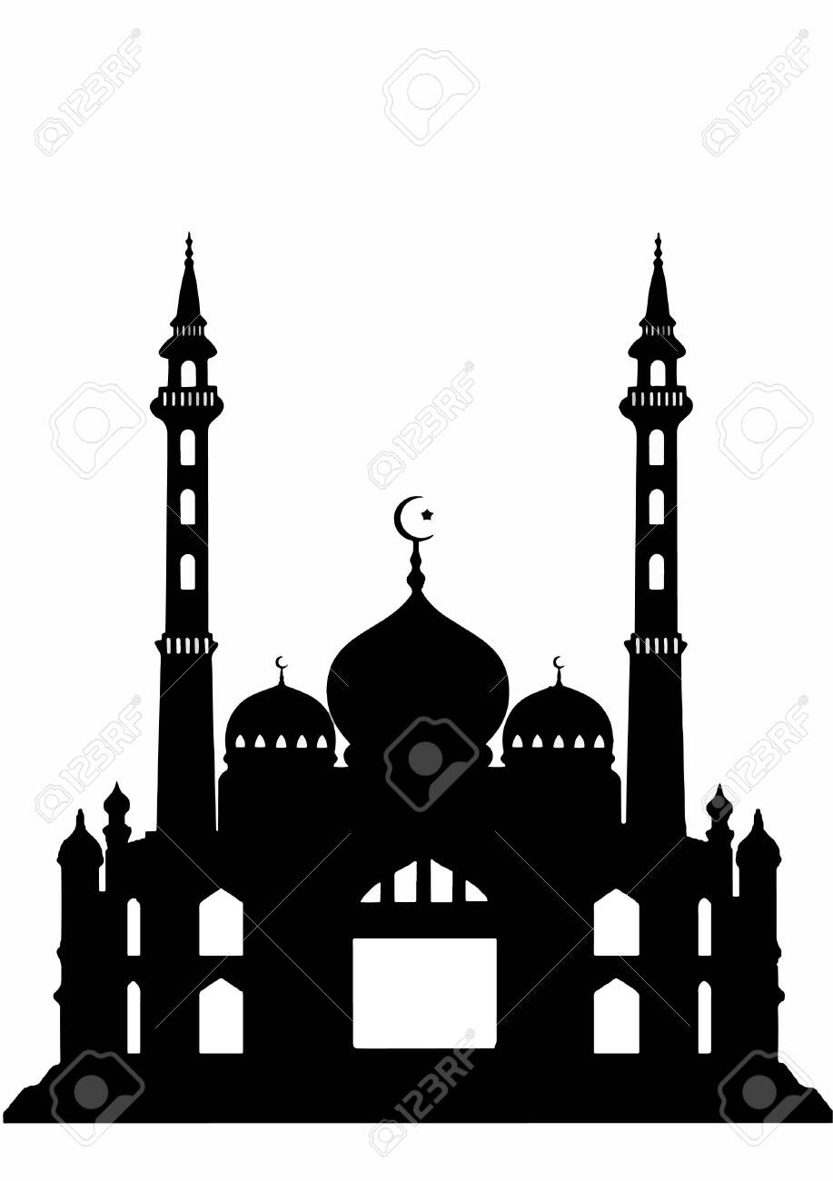 Detail Vector Masjid Hitam Nomer 5