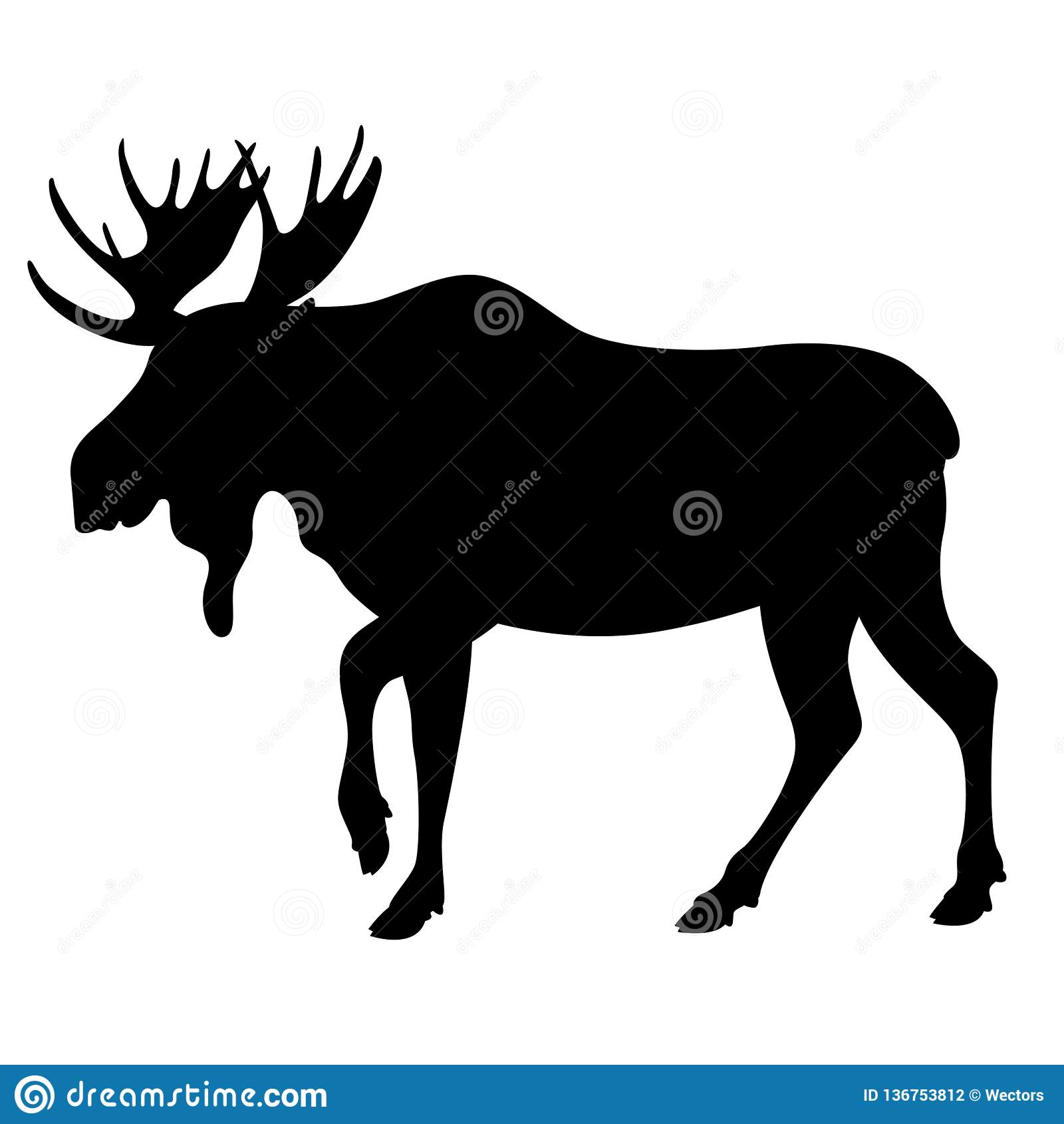 Detail Vector Moose Silhouette Nomer 11