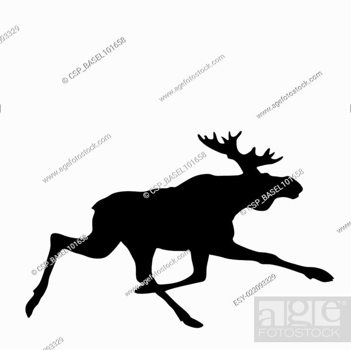 Detail Vector Moose Silhouette Nomer 50