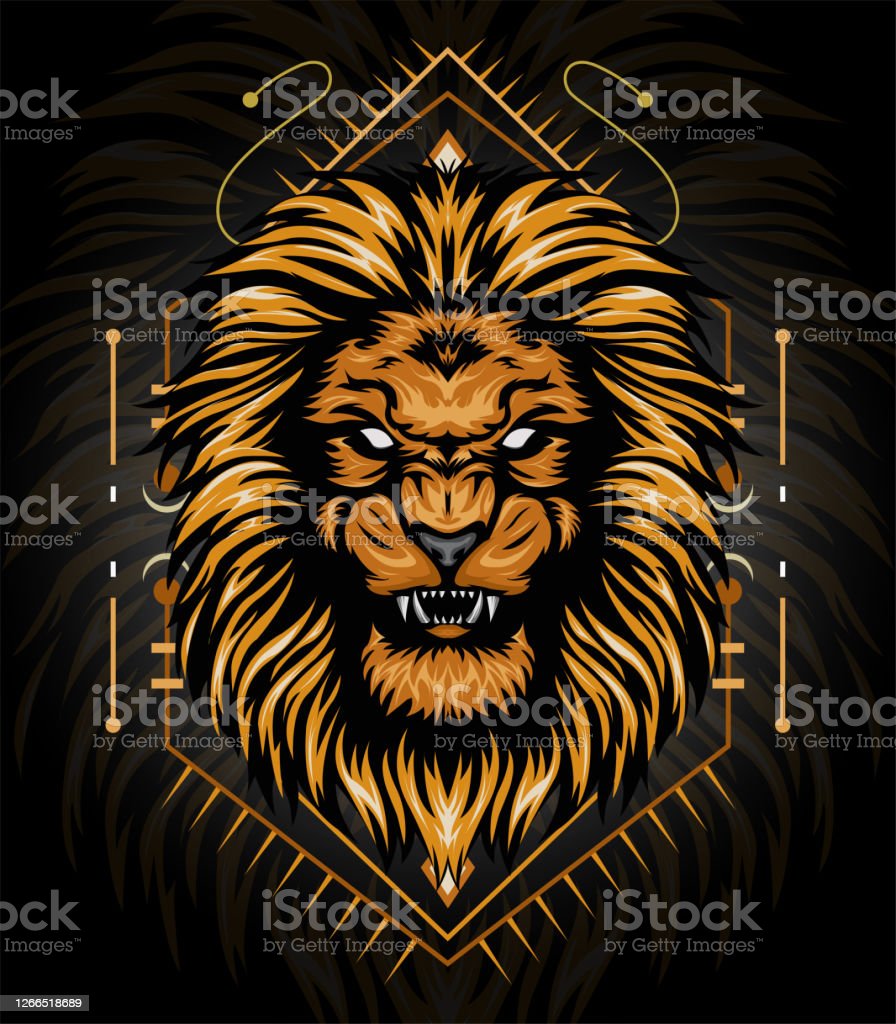 Detail Vector Singa Nomer 8
