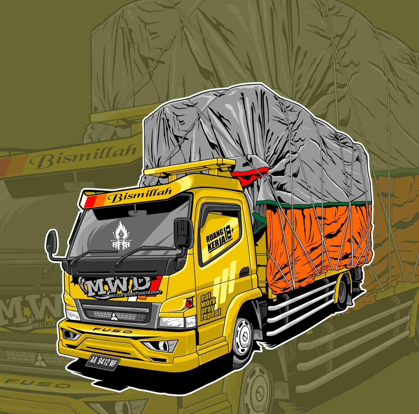 Detail Vector Truck Canter Nomer 25