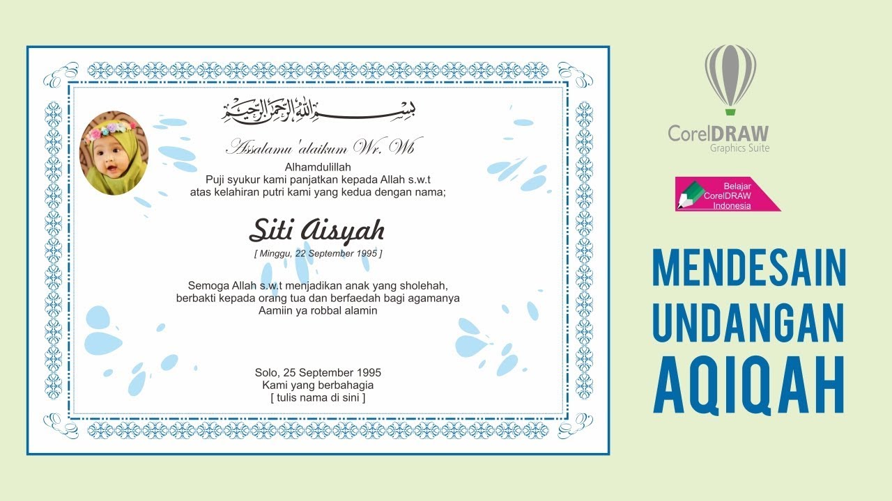 Detail Vector Undangan Aqiqah Corel Draw Nomer 20