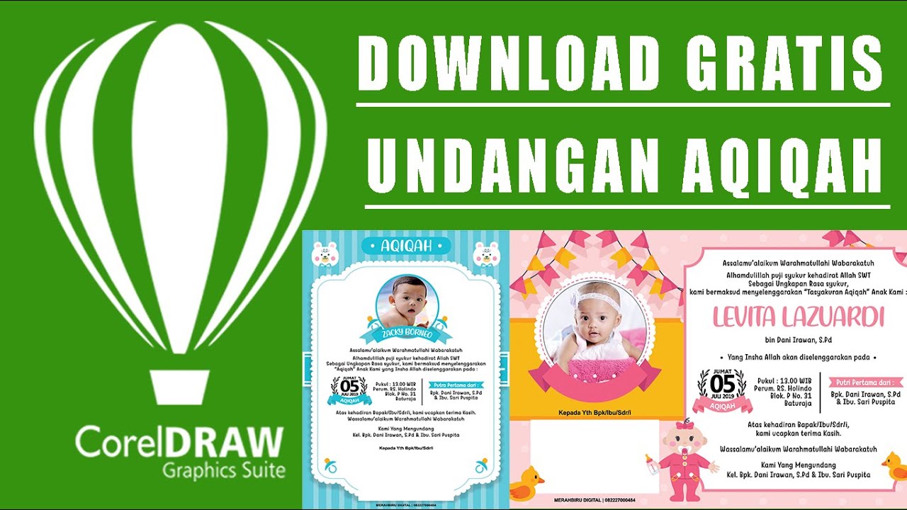 Detail Vector Undangan Aqiqah Corel Draw Nomer 5