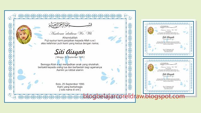 Detail Vector Undangan Aqiqah Corel Draw Nomer 7