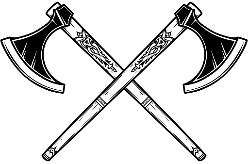 Detail Viking Axe Vector Nomer 2