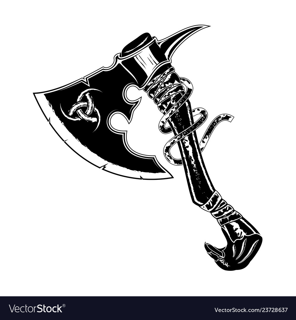 Detail Viking Axe Vector Nomer 11
