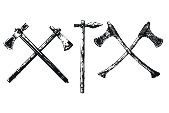 Detail Viking Axe Vector Nomer 18